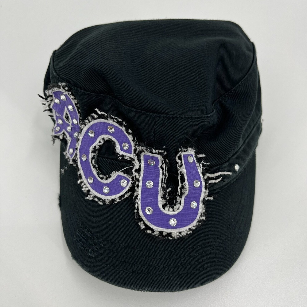 District Threads ACU Abilene Christian University Rhinestone Cadet Hat Black